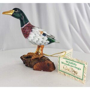 John J Madison Wood Carved Mallard Duck Wildlife Collection Hand Painted Bird